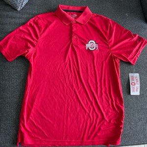 Ohio State athletic polo shirt.
